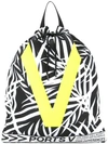 PORTS V PORTS V LEAF PRINT BACKPACK WITH CONTRAST V PRINT - WHITE