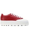 MM6 MAISON MARGIELA MM6 MAISON MARGIELA PLATFORM LACE-UP SNEAKERS - RED