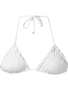 AMIR SLAMA RUFFLED TRIM TRIANGLE BIKINI TOP