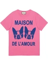 GUCCI GUCCI MAISON DE L'AMOUR印花全棉T恤 - 粉色