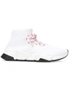 Balenciaga Speed Stretch-knit High-top Sneakers In White