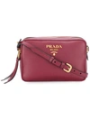 PRADA PRADA SAFFIANO DOUBLE ZIP CROSSBODY BAG - RED