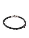 DAVID YURMAN STERLING SILVER MEMENTO MORI SKULL STATION ONYX BRACELET