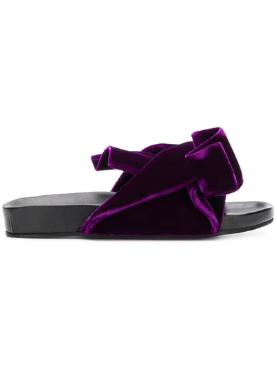 N°21 Oversized Bow Flat Sandals In Pink