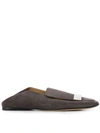 Sergio Rossi Sr1 Logo Plaque Loafers In Grey