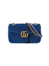 Gucci Medium Gg Marmont 2.0 Matelasse Velvet Shoulder Bag - Blue