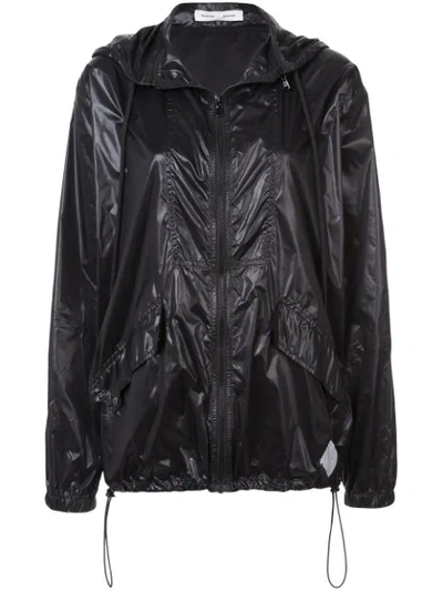 Proenza Schouler Pswl Hooded Zip-front Nylon Wind-resistant Jacket In Black