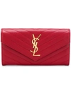Saint Laurent Monogram Envelope Wallet In Red