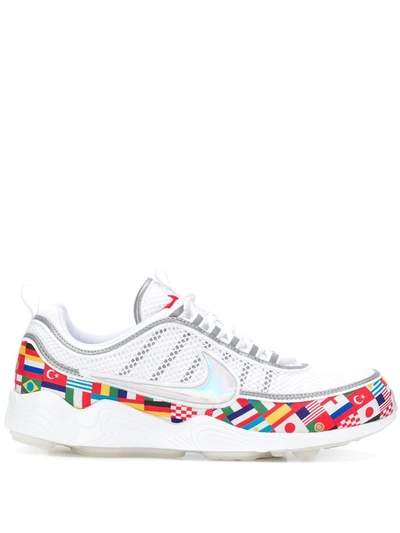 Nike Air Max 90 Air Zoom Spiridon International Flag Sneakers In White/multi