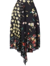 DEREK LAM ASYMMETRICAL MIXED PRINT SKIRT