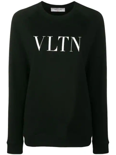 Valentino Printed Cotton-terry Sweatshirt In Black