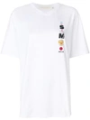 SANDRA MANSOUR ROUND NECK EMBROIDERED FRONT T-SHIRT