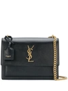 Saint Laurent Sunset Chain Bag In Black