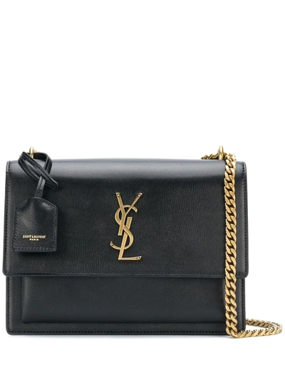 Saint Laurent Sunset Chain Bag In Black