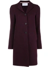 Harris Wharf London Single Breasted Flared Coat In Red