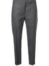 Thom Browne Low Rise Side Tab Skinny Trousers In Grey