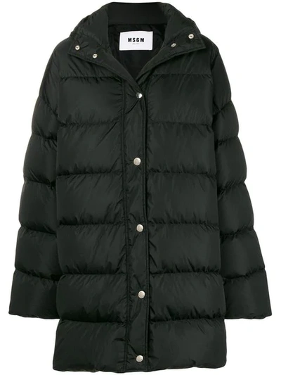 Msgm Oversize Fit Down Jacket In Black