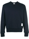Thom Browne Tricolor Intarsia Design Cotton Sweatshirt In Black