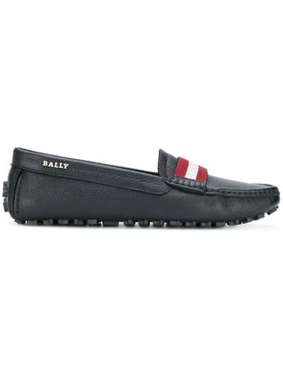 Bally Striped Slip-on Loafers In Black
