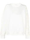 GIVENCHY LACE-EMBROIDERED FITTED SWEATER
