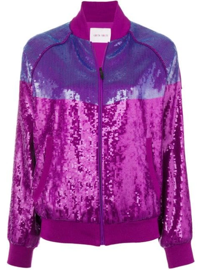 Alberta Ferretti Sequins Embellished Bomber Jacket - 粉色 In Purple