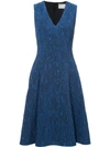 JASON WU JASON WU COLLECTION FLARED V-NECK DRESS - BLUE