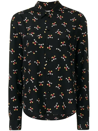 Saint Laurent Mickey Mouse Print 衬衫 In Black