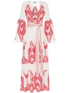 WE ARE LEONE V-NECK EMBROIDERED COTTON dressing gown