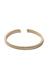 David Yurman 18kt Yellow Gold Diamond X Cable Spira Cuff Bracelet In 88