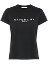 Givenchy Antique-effect Logo Print T-shirt In Black