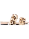 N°21 FAUX FUR TRIM SLIDES