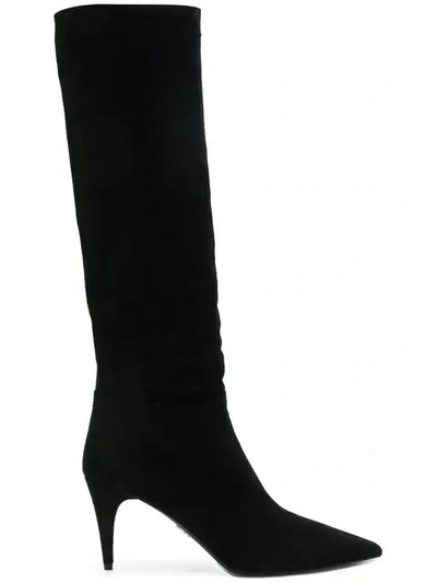 Prada Knee Length Boots In Black