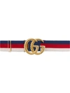 GUCCI WEB ELASTIC BELT WITH TORCHON DOUBLE G BUCKLE