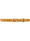 GUCCI GUCCI SUEDE BELT WITH G BUCKLE - NEUTRALS