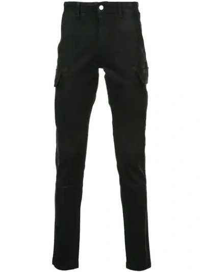 Amiri Skinny Cargo Trousers In Black Wax