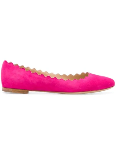 Chloé Lauren皮革芭蕾舞鞋 In Pink