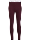 Rabanne Bodyline Logo-jacquard Stirrup Leggings In Burgundi