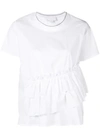 GENNY GENNY RUFFLE DETAIL T-SHIRT - WHITE