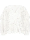 GANNI GANNI JEROME LACE BLOUSE - WHITE