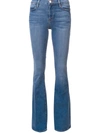 Frame Le High N Tight Flared Leg Jeans In Blue