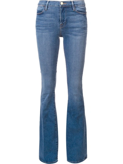 Frame Le High N Tight Flared Leg Jeans In Blue