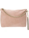 Jimmy Choo Callie Suede Clutch In Pink