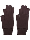 RICK OWENS RICK OWENS KNITTED GLOVES - BROWN