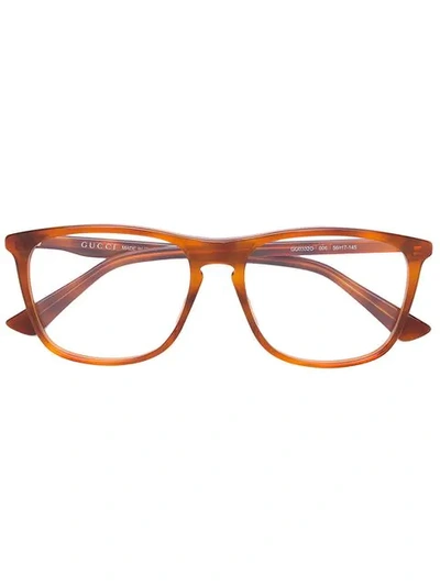 Gucci Eyewear Square Frame Glasses - 棕色 In Brown