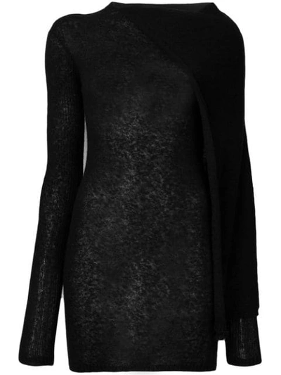 Rick Owens Cape Tunic Jumper In Black