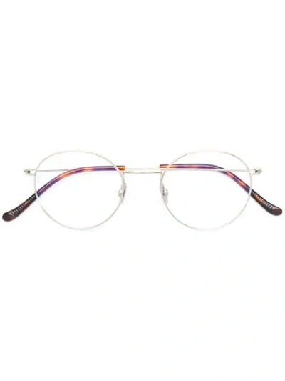 Cutler And Gross Round Framed Glasses In Metallic