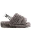 Ugg Fluff Yeah Sheepskin Slingback Slippers In Grey