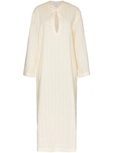 Marysia Hooded Cotton-broderie Anglaise Dress In Neutrals