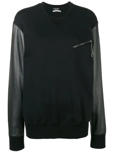 Alexander Mcqueen Contrasting Panel Sweatshirt In Black