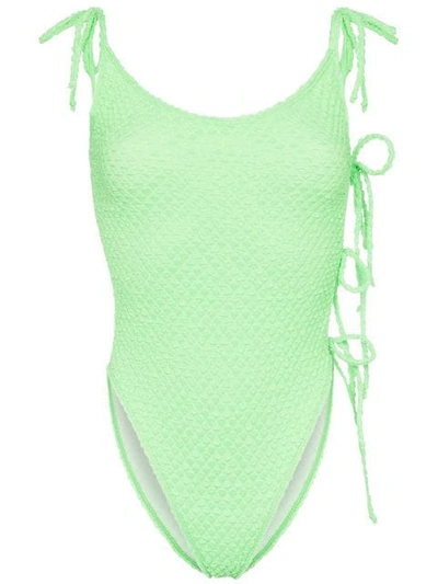 Ack Tintarella Side Tie Swimsuit In Green